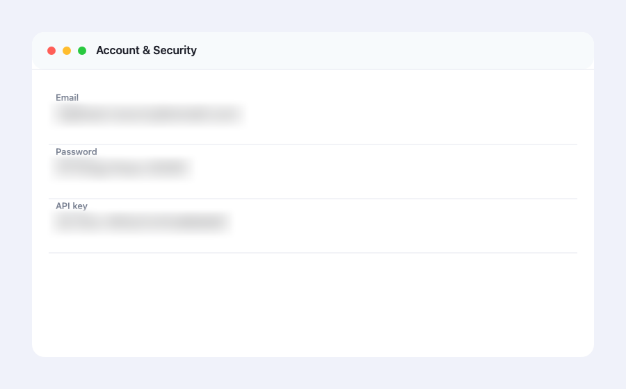 Sensitive data blurred